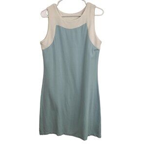 Izod baby blue and white sleeveless mini dress, size M